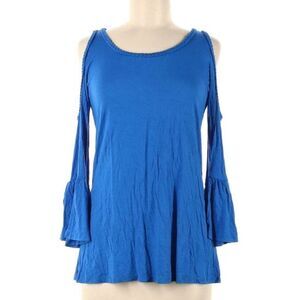 CABLE & GAUGE - Cold Shoulder Bell Cuff Long Sleeve Top